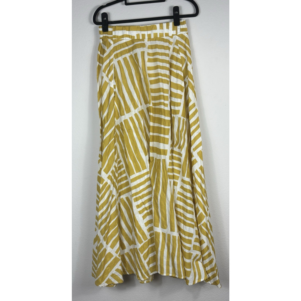A Shirt Thing NWT Gold White Stripe Maxi Skirt S 100% Cotton Made USA Boho